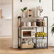 Armário de cozinha com 2 cestos de metal 35 x 80 x 95 cm preto e cinzento