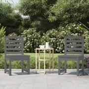 vidaXL Cadeiras de jardim 2 pcs 50x48x91,5 cm pinho maciço cinzento