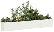 vidaXL Vaso floreira 280x40x40 cm aço laminado a frio branco