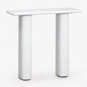 Consola Retangular De Exterior 80x30 Cm Em Cimento Tiena Branco - Sklum