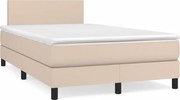 vidaXL Cama boxspring c/ colchão 120x190cm couro artificial cappuccino