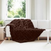 vidaXL Cobertor de Peles de Coelho Olite Camelo 150 x 220 cm Poliéster