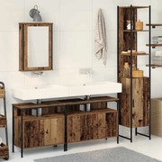 vidaXL Conjunto de Móveis para Banheiro com porta 4 pcs Madeira Antiga