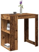 vidaXL Mesa de bar 102x70x103,5 cm derivados de madeira madeira velha