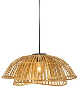 Candeeiro suspenso oriental preto com bambu natural 62 cm - Pua Oriental