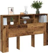 vidaXL Armário cabeceira 160x19x103,5 cm deriv. madeira madeira velha