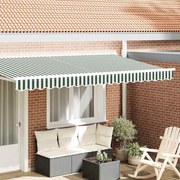 vidaXL Bandeira de Toldo 4m Verde e Branca 3.8x0.2m