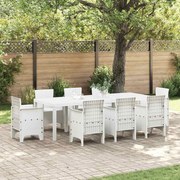 vidaXL Mesa de Jantar para Jardim Branco 250 x 100 x 73 cm vime PE
