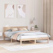 vidaXL Estrutura de Cama Madeira Natural Madeira de Pinho Sólida