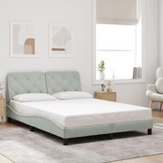 vidaXL Estrutura de cama sem colchão 140x190 cm veludo cinzento-claro