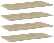 Prateleiras estante 4pcs 80x40x1,5cm contraplacado cor carvalho