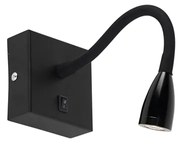 Candeeiro de parede moderno flexível preto LED - Flex Moderno