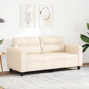 vidaXL Sofá de 2 lugares 140 cm tecido de microfibra bege