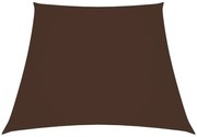 vidaXL Para-sol estilo vela tecido oxford trapézio 2/4x3 m castanho