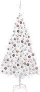 vidaXL Árvore Natal artificial pré-iluminada c/ bolas branco
