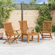 vidaXL Cadeiras de jardim 3 pcs madeira de teca maciça