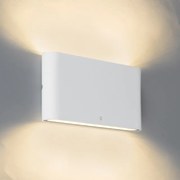 Candeeiro de parede branco 17,5 cm com LED IP65 - Batt Moderno