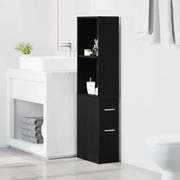 vidaXL Armário de Banheiro Estreito Carvalho preto 22 x 41 x 135 cm