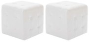 vidaXL Pufe 2 pcs 30x30x30 cm couro artificial branco