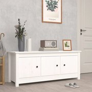 vidaXL Sapateira 110x38x45,5 cm pinho maciço branco