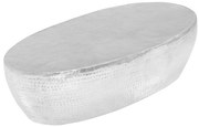 vidaXL Mesa de centro martelada 100x50x28 cm prateado