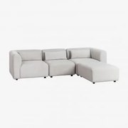 Sofá Modular Fogler De 3 Peças Com Pufe Tecido Cinza Claro - Sklum
