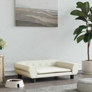 vidaXL Cama para cães 70x48x22 cm veludo cor creme