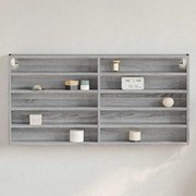 vidaXL Armário vitrine 100x8,5x50 cm derivados de madeira cinza sonoma