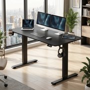 Secretária Eletrica com altura ajustável 160x75x72-117 cm Preta