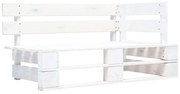 vidaXL Banco de canto em paletes para jardim madeira branco