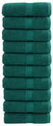 vidaXL Toalhas de rosto premium SOLUND 10 unidades verde 30x30 cm 600 g/m²