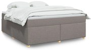 vidaXL Cama com molas/colchão 180x200 cm tecido castanho-acinzentado