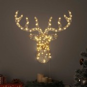 vidaXL Trenó Puxado por Rena Branco quente 68 x 36,5 x 62,5 cm PET