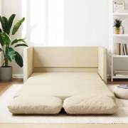 vidaXL Sofá-cama sem pés 112x174x55 cm tecido cor creme