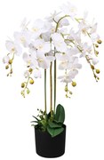 vidaXL Planta orquídea artificial com vaso 75 cm branco