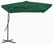 Guarda-sol de exterior com poste em aço 250x250 cm verde