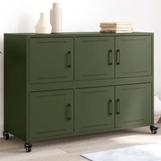 vidaXL Aparador 100,5x39x72 cm aço verde-azeitona