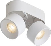 Foco de Superfície Moderno Branco GU10 50mm 2 Luzes Inclinável - Echo