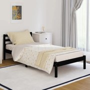 vidaXL Estrutura de cama 90 x 200 cm madeira de pinho maciça preto
