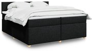 vidaXL Cama com molas/colchão 200x200 cm tecido preto