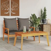 vidaXL Conjunto de jardim com almofadão madeira de acácia maciça
