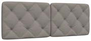 vidaXL Almofadão de cabeceira 120 cm tecido cinzento-acastanhado