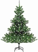Árvore Natal artificial LEDs/bolas 240cm abeto caucasiano verde