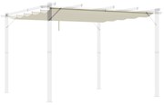 Outsunny Cobertura para Pérgola 2,5x2,55cm Teto de Substituição Retrátil para Pérgola com 10 Orifícios de Drenagem Creme | Aosom Portugal