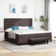 vidaXL Cama Box com colchão com cabeceira Castanho escuro 200 x 200 cm