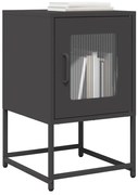 vidaXL Mesa de cabeceira 36x39x60,5 cm aço laminado a frio preto