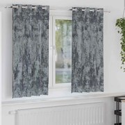 vidaXL Cortinas de Veludo 2 Peças com Ilhós Cinza Prata 140x175 cm