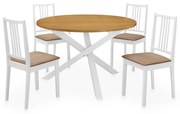 vidaXL 5 pcs conjunto de jantar MDF branco
