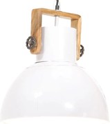 Candeeiro suspenso industrial redondo 25 W 40 cm E27 branco