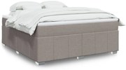 vidaXL Cama com molas/colchão 180x200 cm tecido castanho-acinzentado